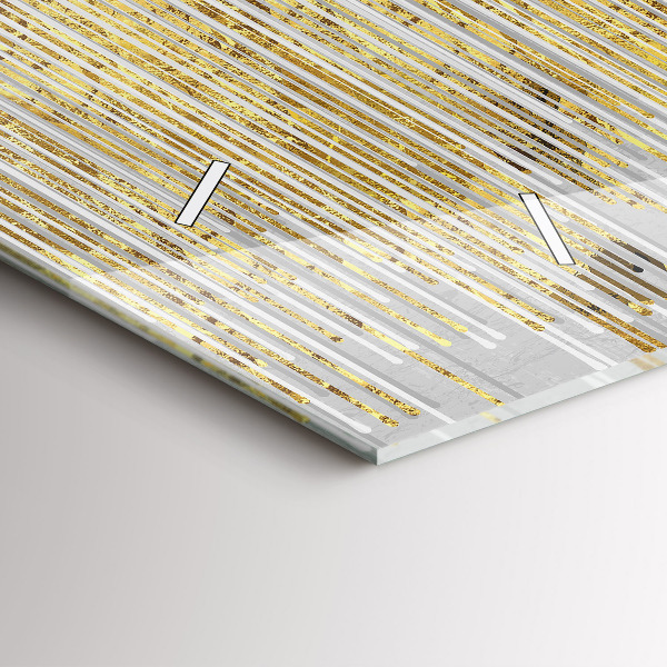 Horizontální skleněné hodiny na stěnu Dekorativní vzor