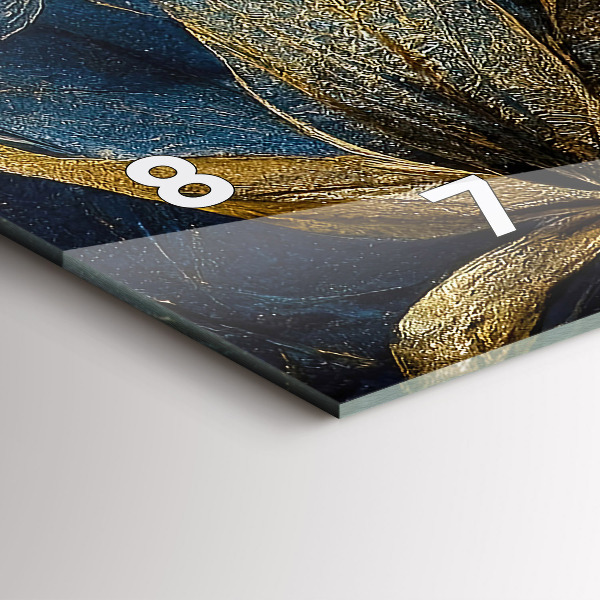 Horizontální skleněné hodiny na stěnu Dekorativní květiny