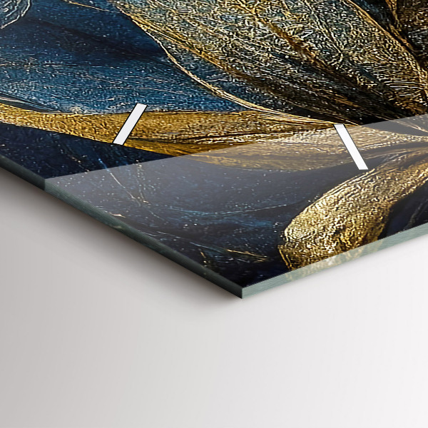 Horizontální skleněné hodiny na stěnu Dekorativní květiny