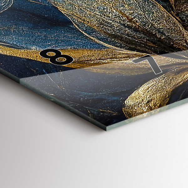 Horizontální skleněné hodiny na stěnu Dekorativní květiny