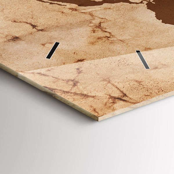 Horizontální hodiny na skle Historická mapa světa