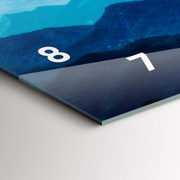 Horizontální hodiny na skle Akvarelová hora