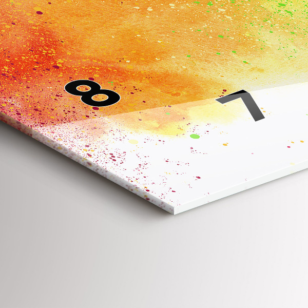 Horizontální skleněné hodiny na stěnu Abstraktní duha