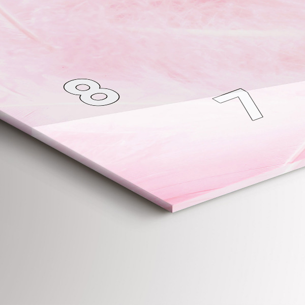 Horizontální skleněné hodiny na stěnu Abstraktní peří