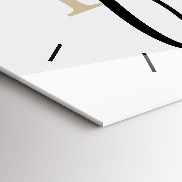 Horizontální skleněné hodiny na stěnu Rodinný nápis