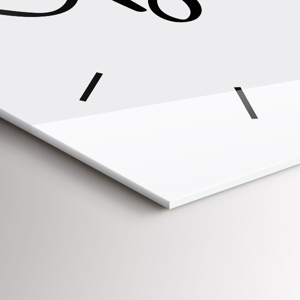 Horizontální skleněné hodiny na stěnu Nápis Bon voyage