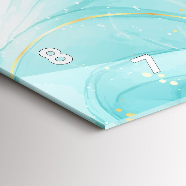 Horizontální skleněné hodiny na stěnu Abstraktní mramor