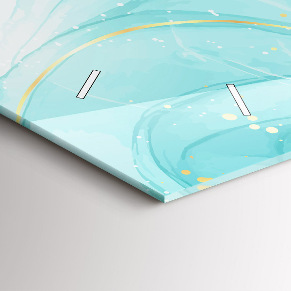 Horizontální skleněné hodiny na stěnu Abstraktní mramor