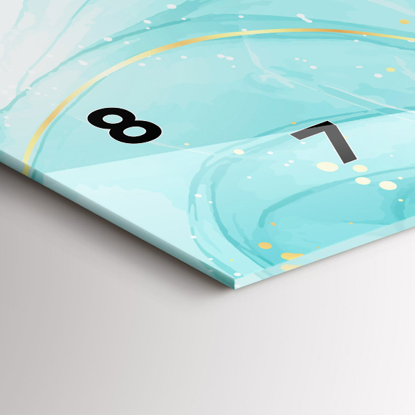 Horizontální skleněné hodiny na stěnu Abstraktní mramor