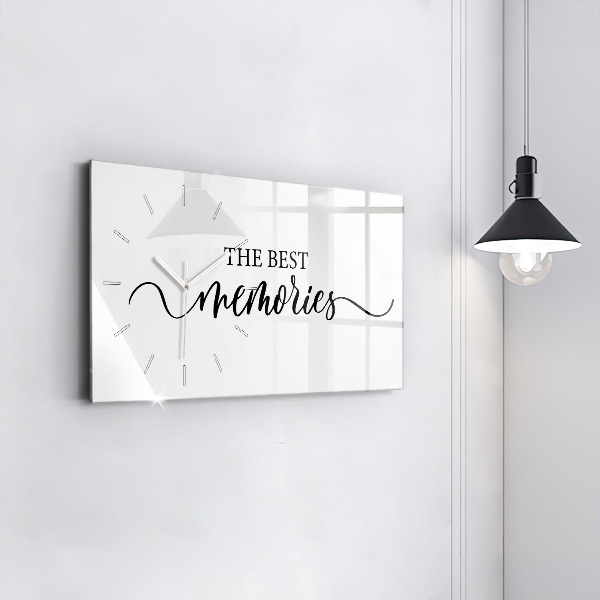 Horizontální skleněné hodiny na stěnu Vzpomínkový nápis
