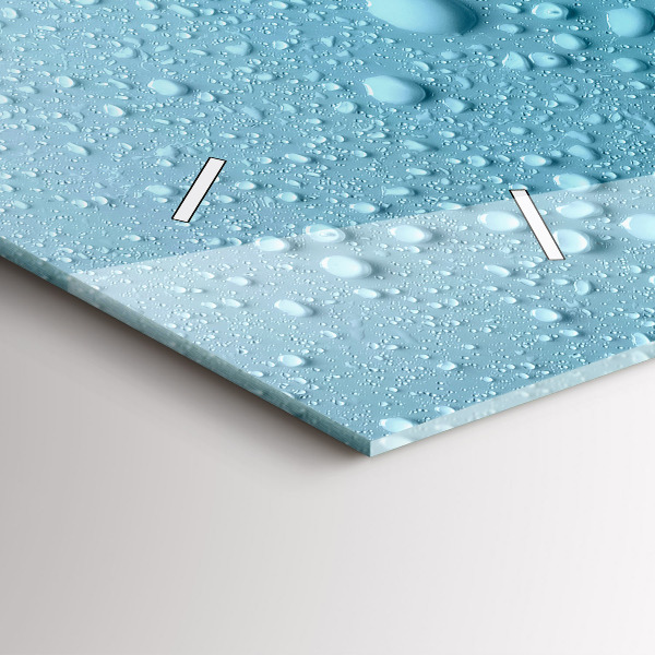 Horizontální skleněné hodiny na stěnu Kapky vody