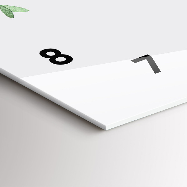 Horizontální skleněné hodiny na stěnu Listy rostlin