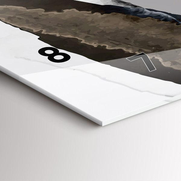 Horizontální skleněné hodiny na stěnu Skvrny abstraktní