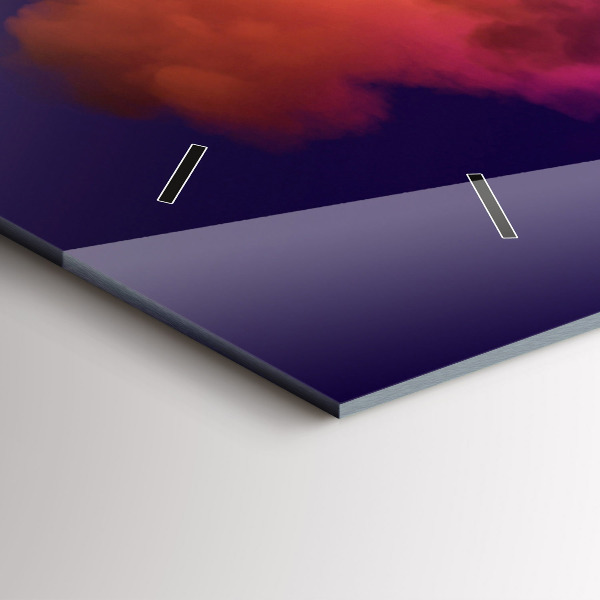 Horizontální skleněné hodiny na stěnu 3D abstraktní kouř