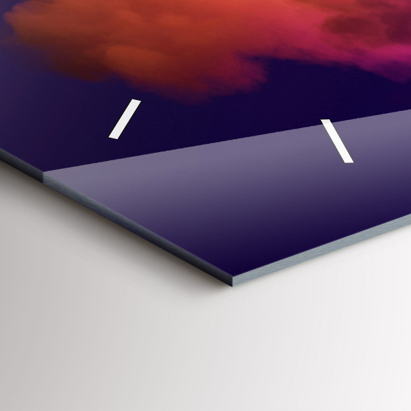 Horizontální skleněné hodiny na stěnu 3D abstraktní kouř