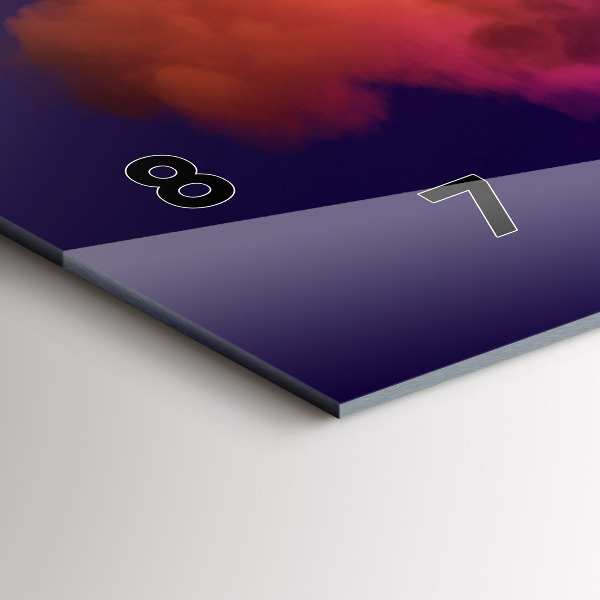 Horizontální skleněné hodiny na stěnu 3D abstraktní kouř