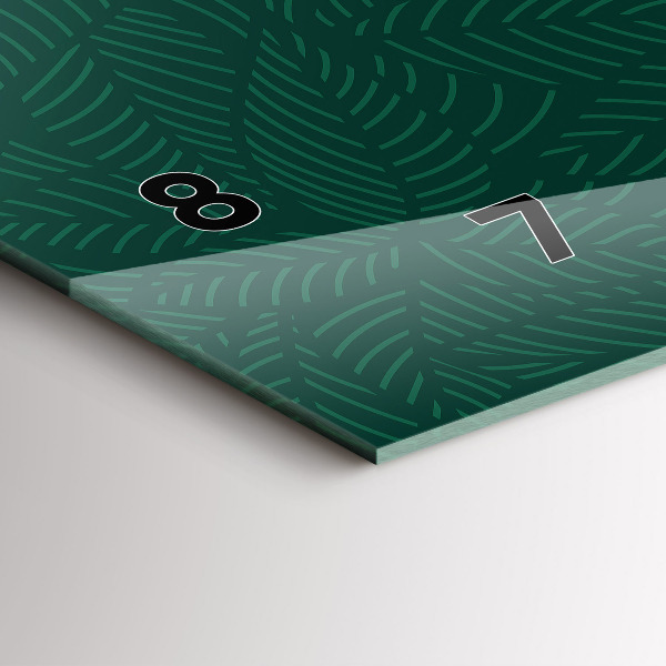 Horizontální skleněné hodiny na stěnu Vzor listů