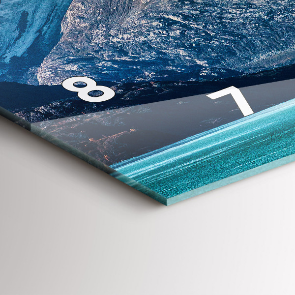 Horizontální skleněné hodiny na stěnu Velryba ve vodě