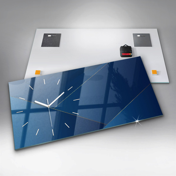 Horizontální skleněné hodiny na stěnu Ornamentální abstrakce