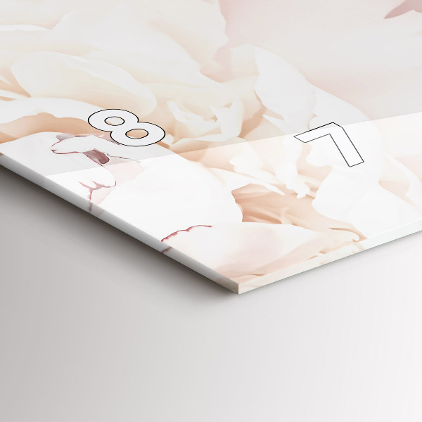 Horizontální skleněné hodiny na stěnu Květy pivoňky