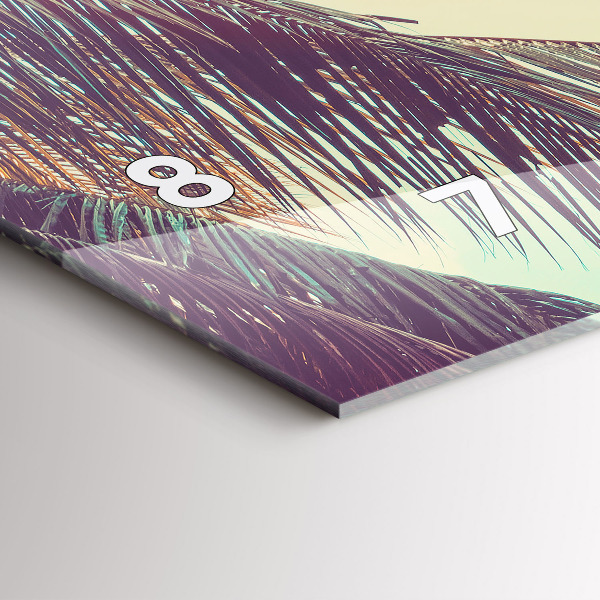 Horizontální skleněné hodiny na stěnu Tropické palmy