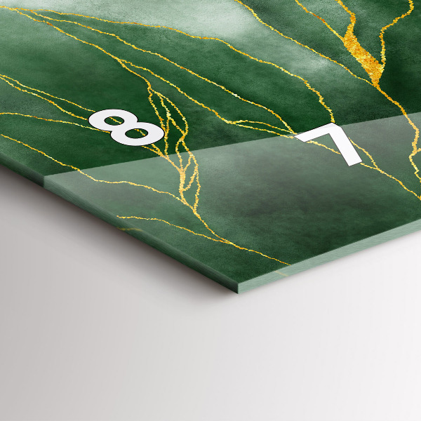 Horizontální skleněné hodiny na stěnu Abstraktní listy