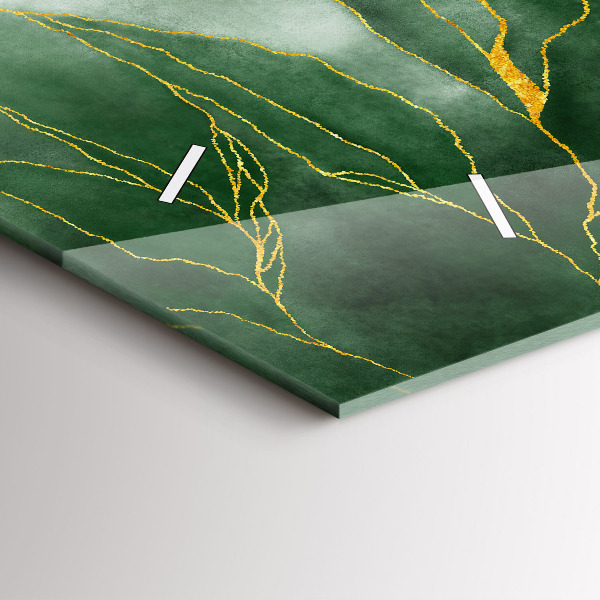 Horizontální skleněné hodiny na stěnu Abstraktní listy