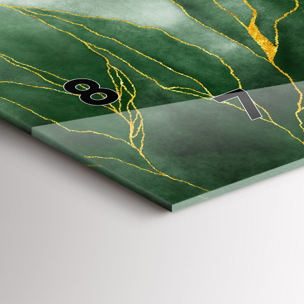 Horizontální skleněné hodiny na stěnu Abstraktní listy