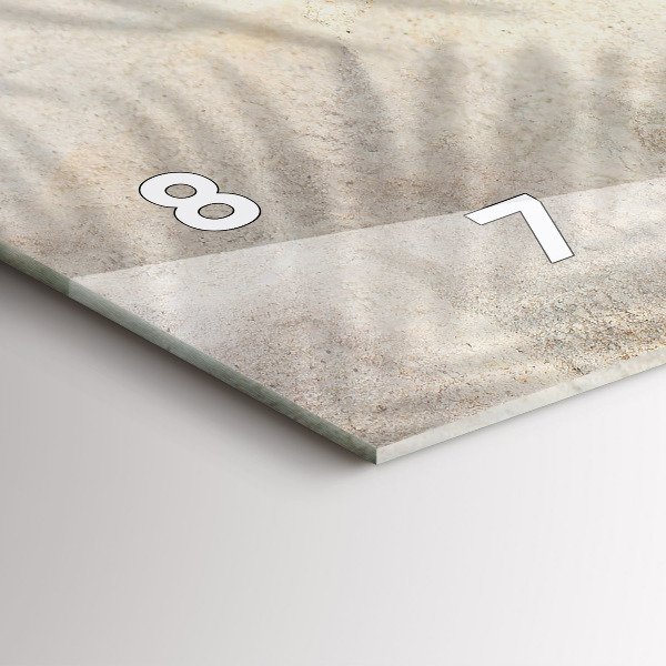 Horizontální skleněné hodiny na stěnu Stín palmy Písek