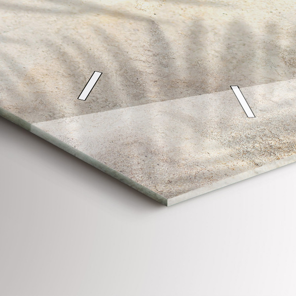 Horizontální skleněné hodiny na stěnu Stín palmy Písek