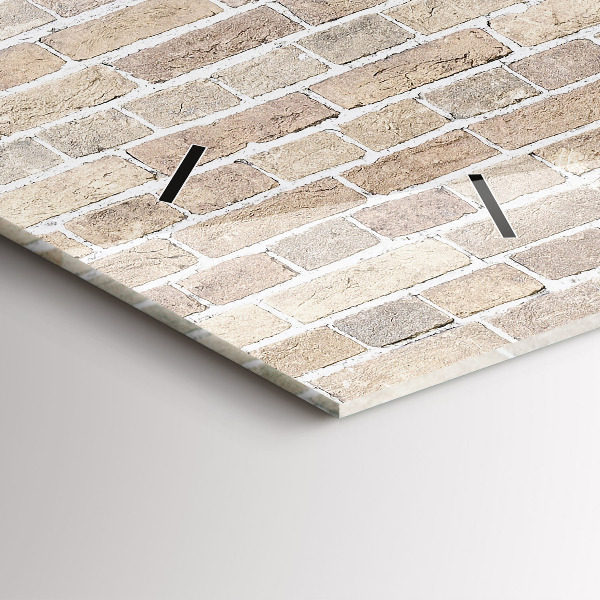 Horizontální skleněné hodiny na stěnu Cihlová zeď