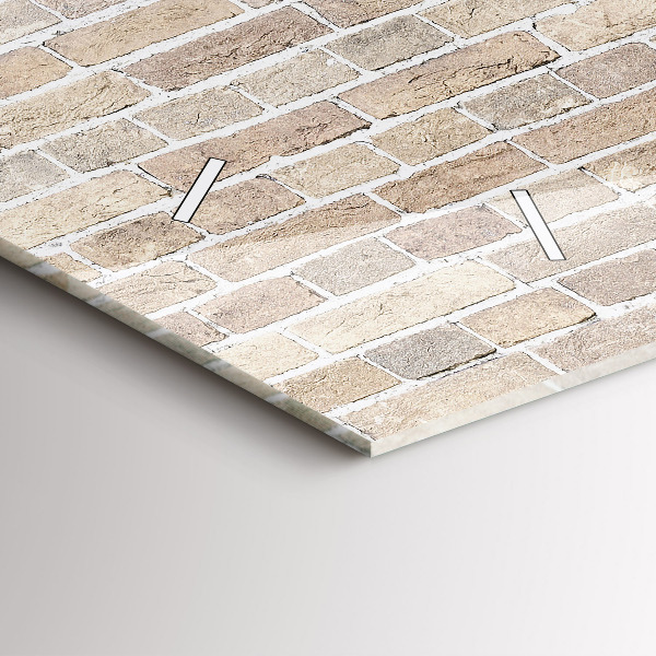 Horizontální skleněné hodiny na stěnu Cihlová zeď