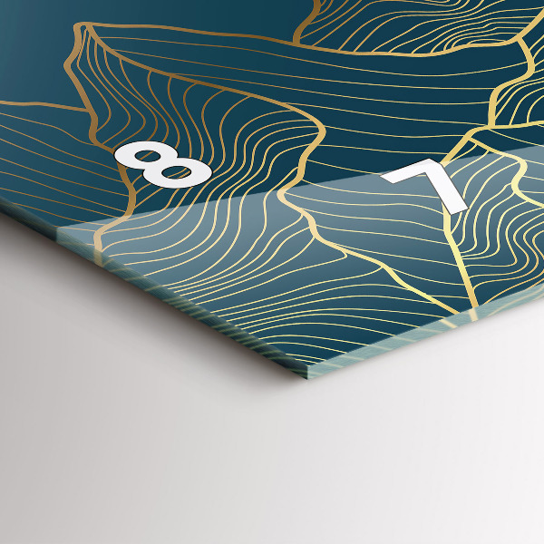 Horizontální skleněné hodiny na stěnu Skica hor