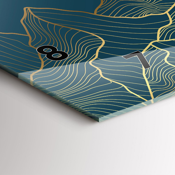 Horizontální skleněné hodiny na stěnu Skica hor