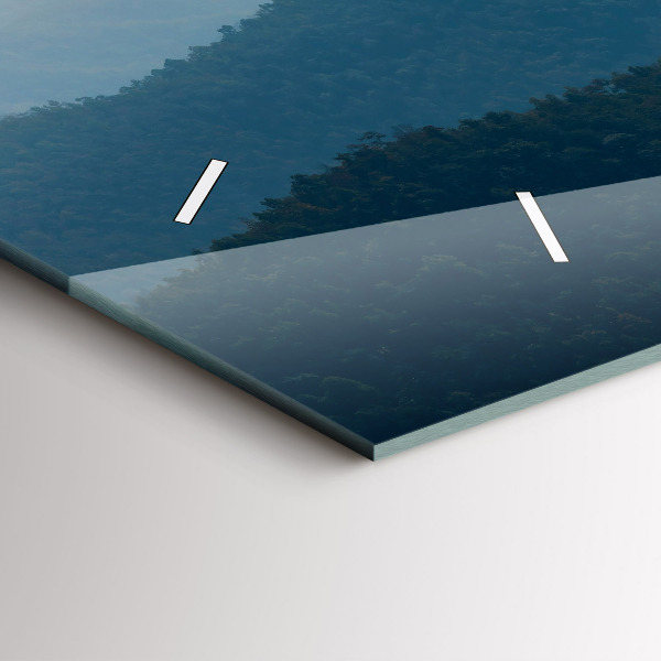 Horizontální skleněné hodiny na stěnu Abstraktní krajina