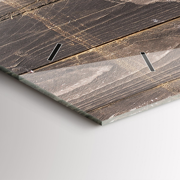 Horizontální skleněné hodiny na stěnu Mapa světa na dřevě