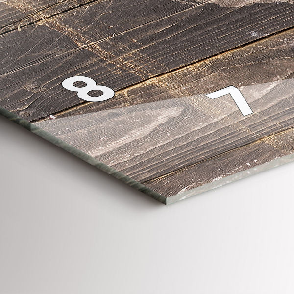 Horizontální skleněné hodiny na stěnu Mapa světa na dřevě