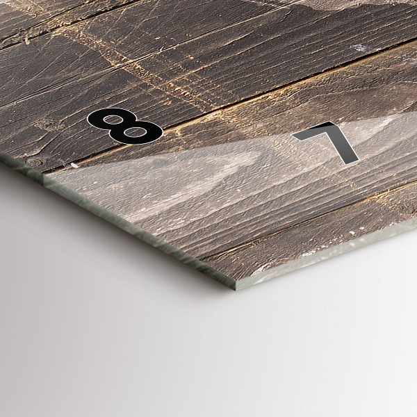 Horizontální skleněné hodiny na stěnu Mapa světa na dřevě