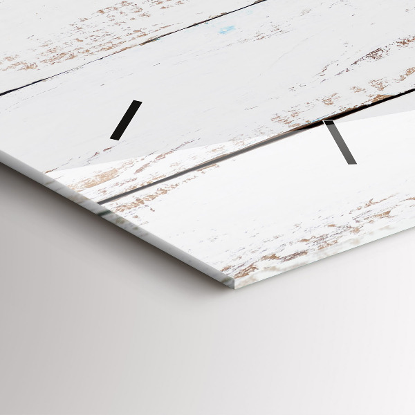 Horizontální skleněné hodiny na stěnu Dřevěné desky