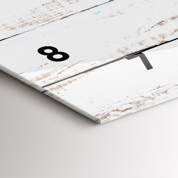 Horizontální skleněné hodiny na stěnu Dřevěné desky