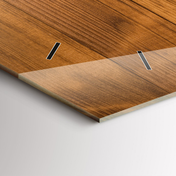 Horizontální skleněné hodiny na stěnu Dřevěné desky