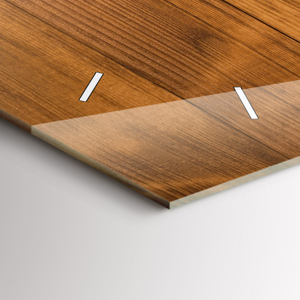 Horizontální skleněné hodiny na stěnu Dřevěné desky