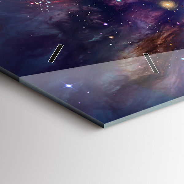 Horizontální skleněné hodiny na stěnu Svět galaxie