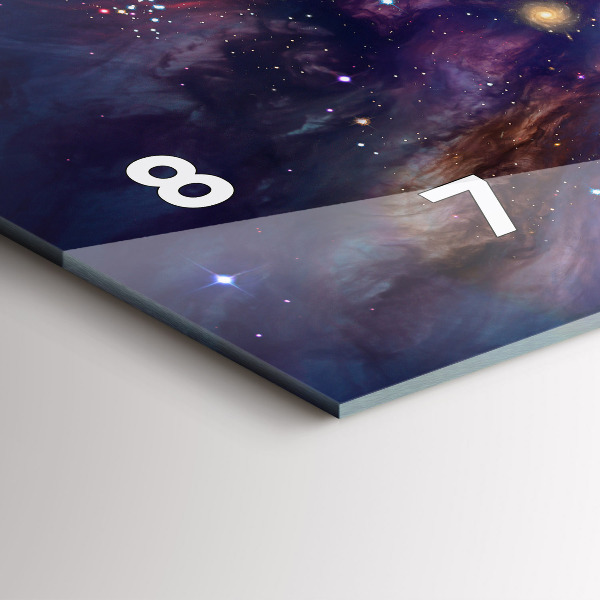 Horizontální skleněné hodiny na stěnu Svět galaxie