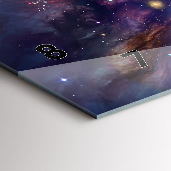 Horizontální skleněné hodiny na stěnu Svět galaxie
