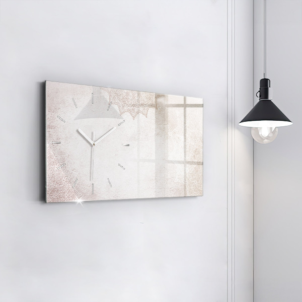 Horizontální skleněné hodiny na stěnu Dekorativní vzor