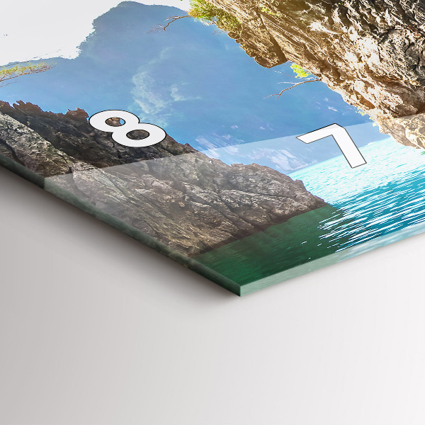 Horizontální skleněné hodiny na stěnu Jezero přírodních stromů