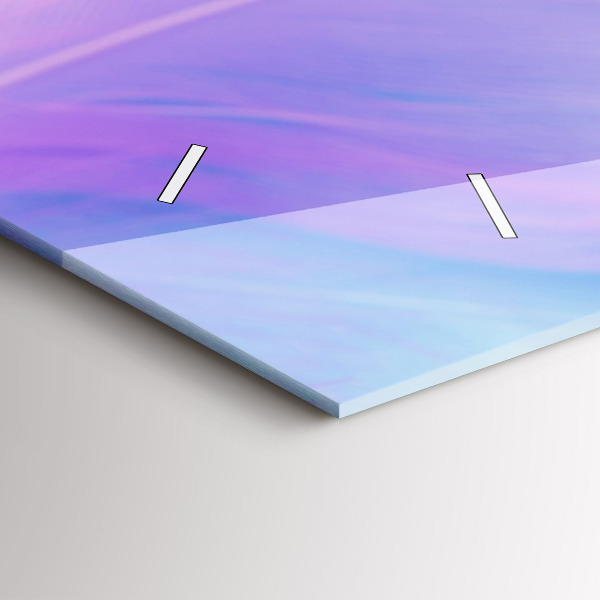 Horizontální skleněné hodiny na stěnu Barevné peří