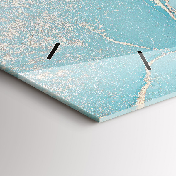 Horizontální skleněné hodiny na stěnu Dekorativní mramor