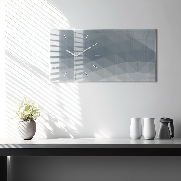 Horizontální skleněné hodiny na stěnu Abstrakce vlny